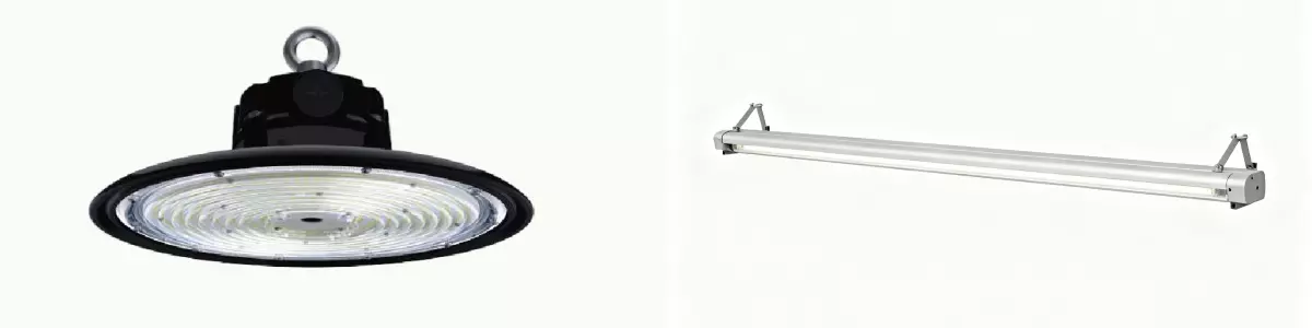 éclairage industriel LED haute baie vs LED linéaire