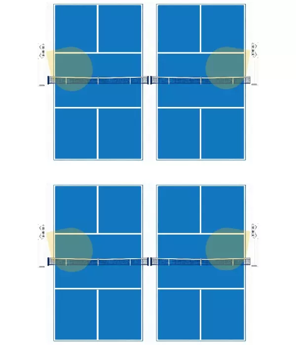four-pickleball-court-with-4-poles