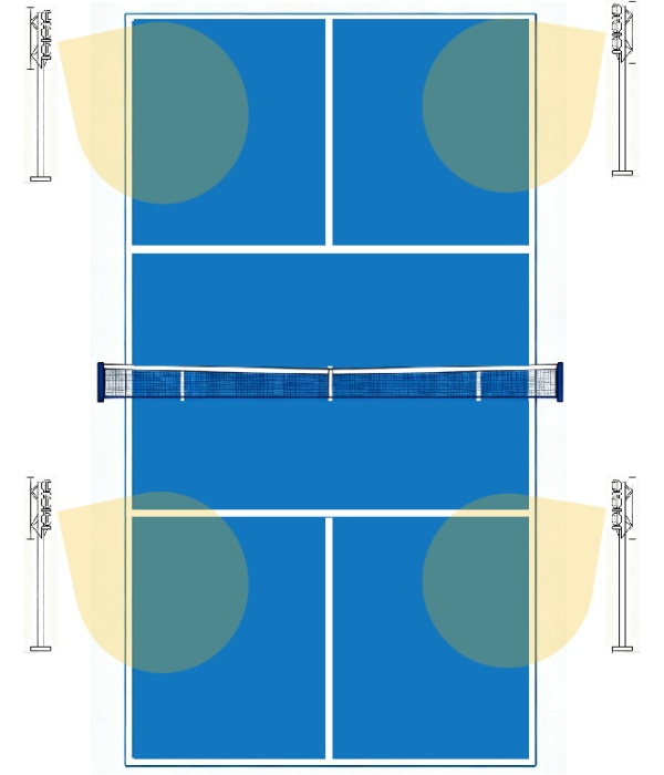 single-pickleball-court-with-4-poles