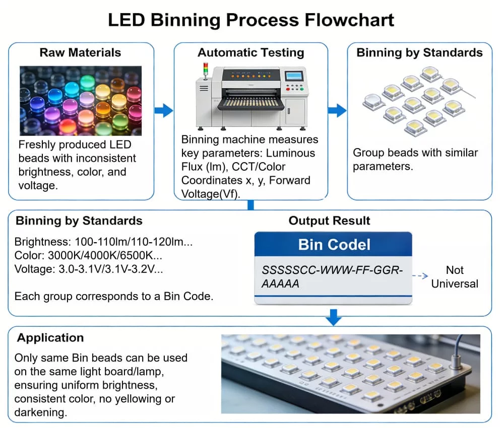 led-binning-process-flowchart