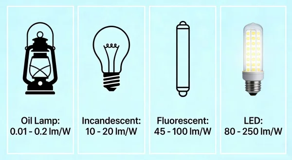 灯泡-LED灯-发光效率比较